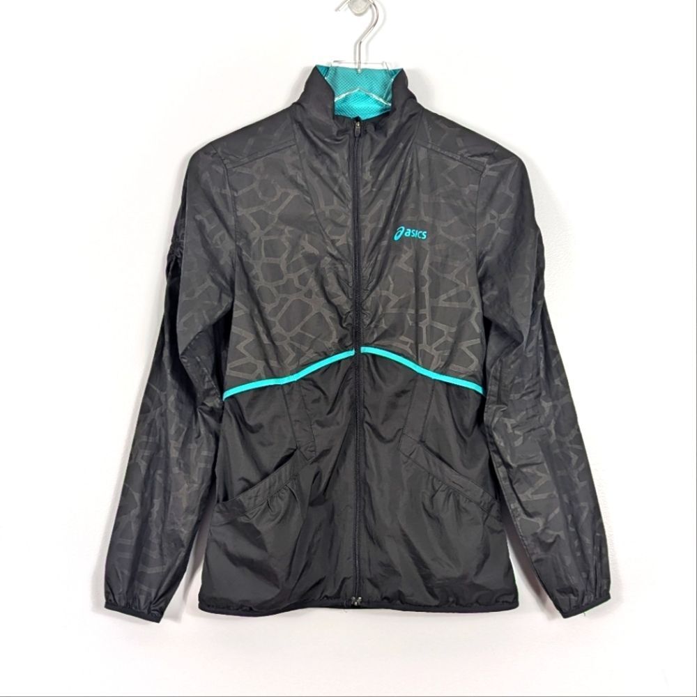 Asics Windbreaker Running Pullover Jacket Black A… - image 1